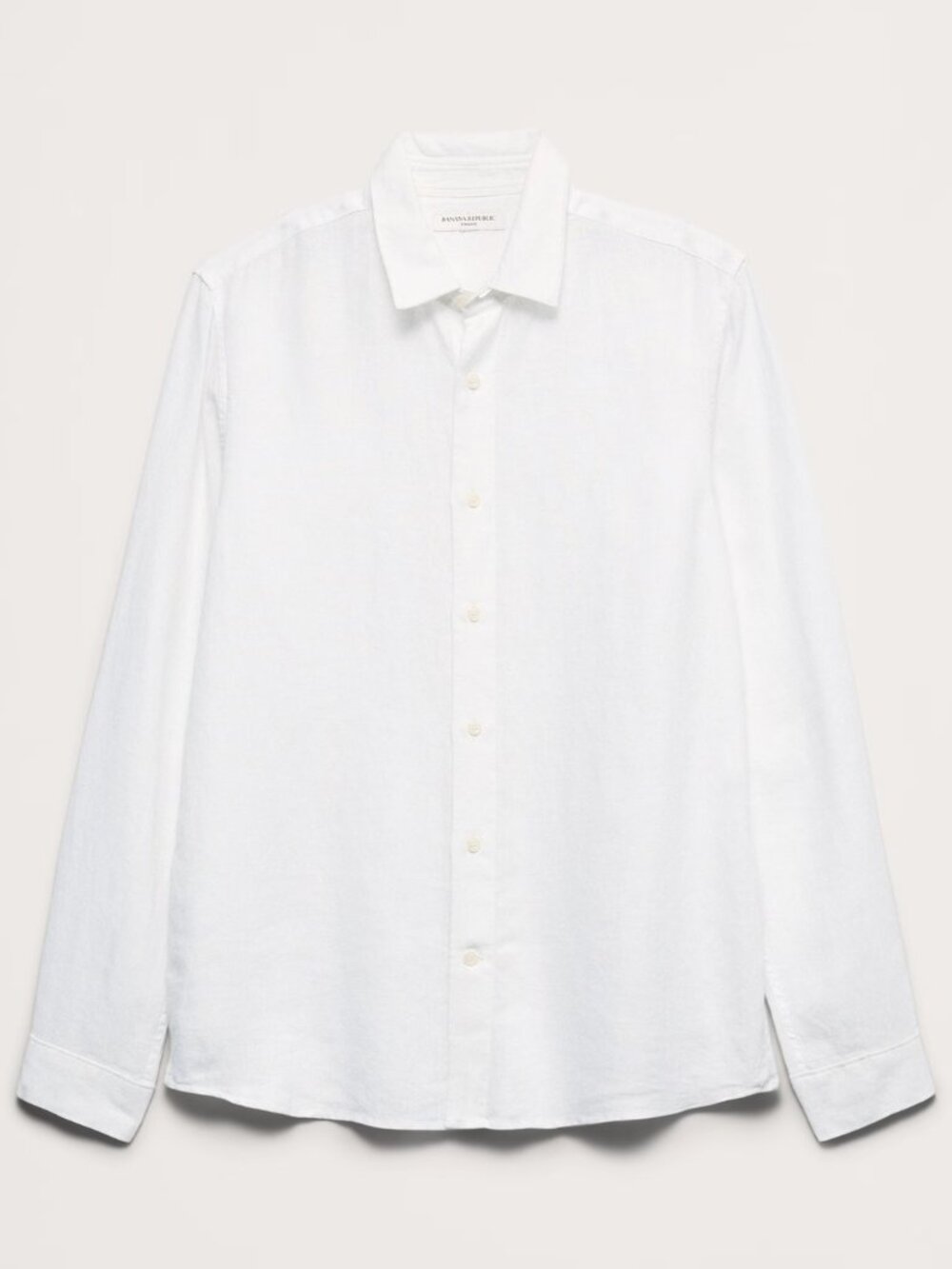 NWT! Banana Republic Men's White 100% Euro Linen Standard-Fit L/S Shirt L - Picture 4 of 4